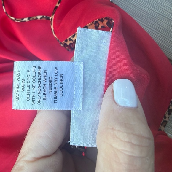 Morgan Taylor Red Dress with Leopard Accents - Picture 4 of 4